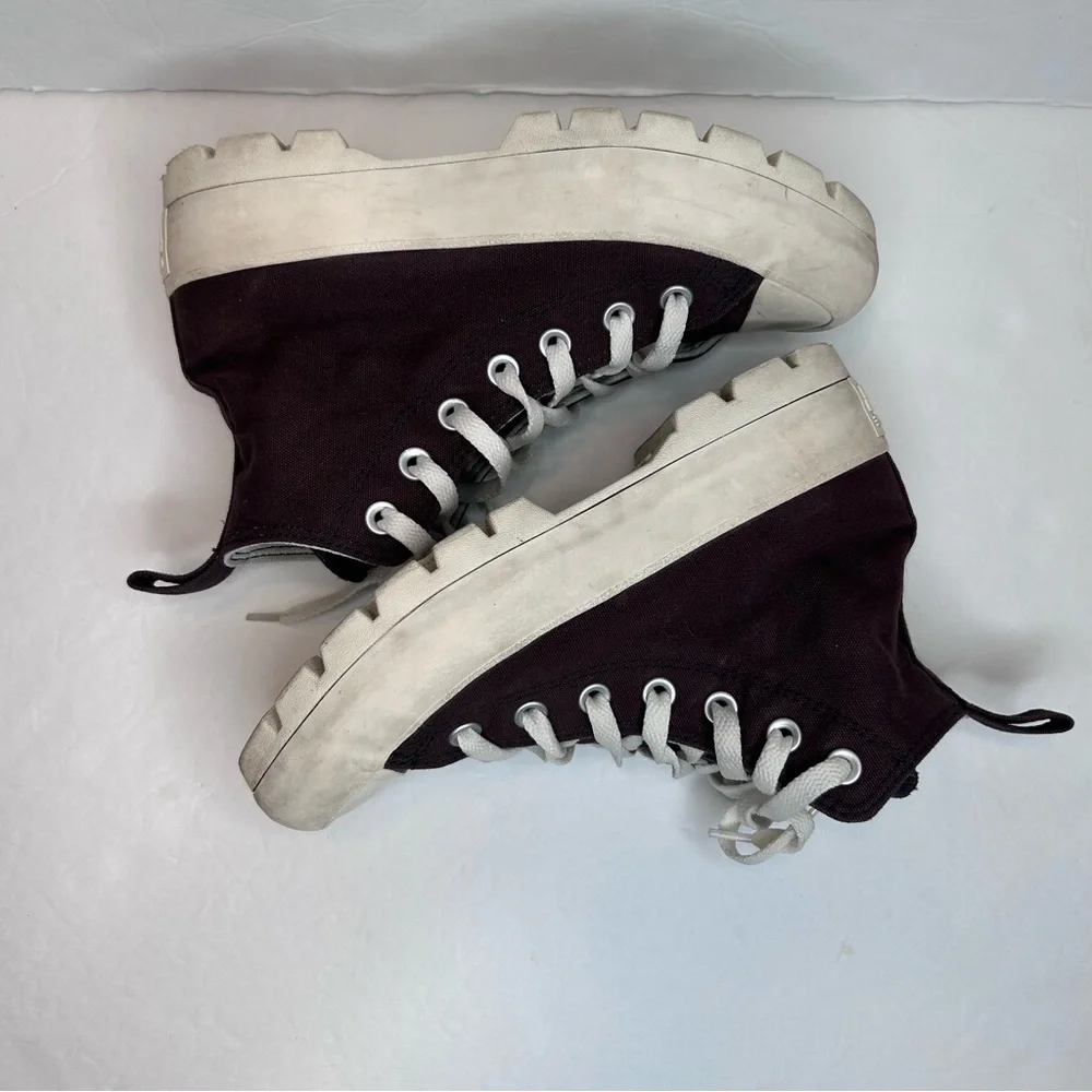 Converse kids High-Top Platform Sneakers Brown and White Shoes Size 6